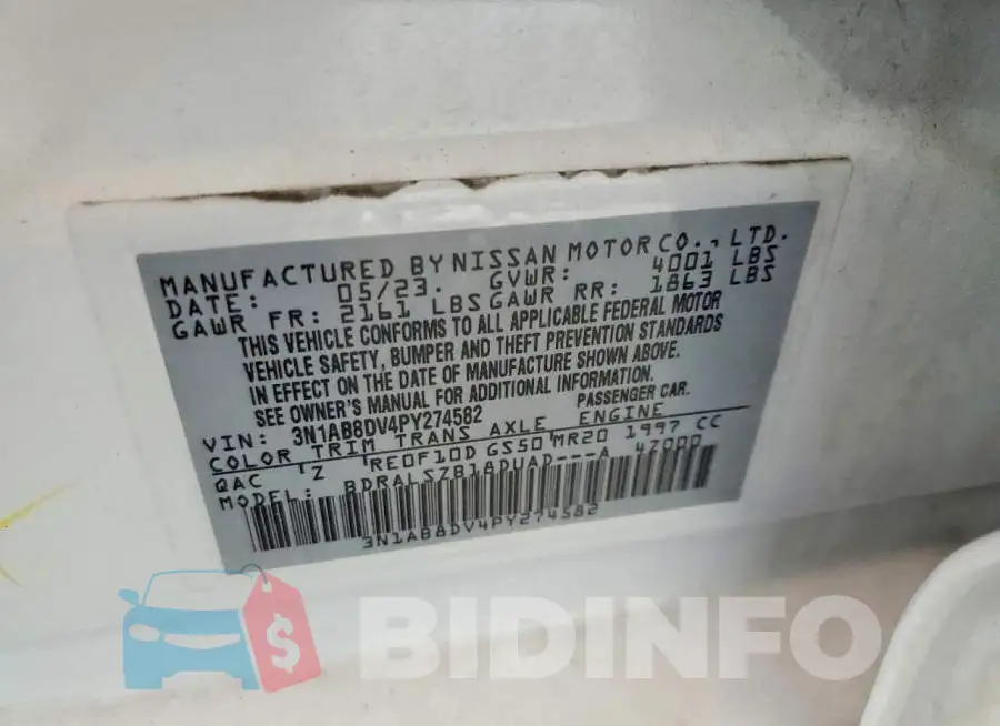 3N1AB8DV4PY274582 Photo# 12