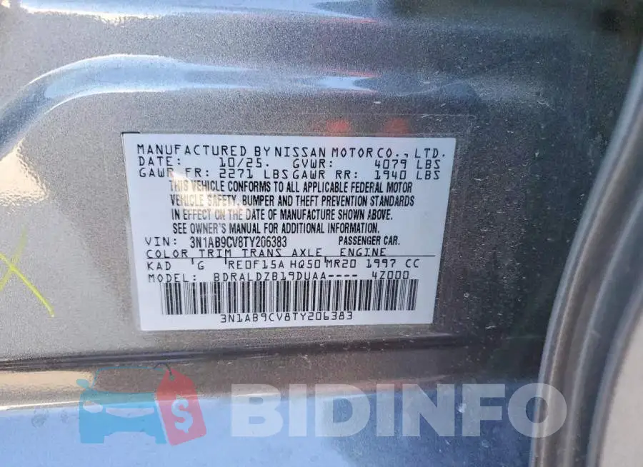 3N1AB9CV8TY206383 Photo# 12