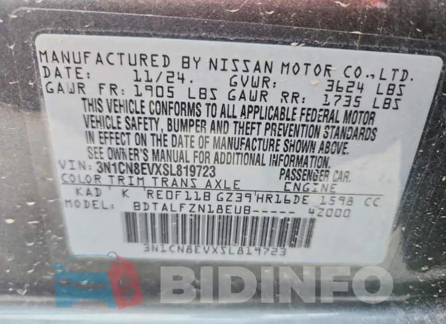 3N1CN8EVXSL819723 Photo# 12