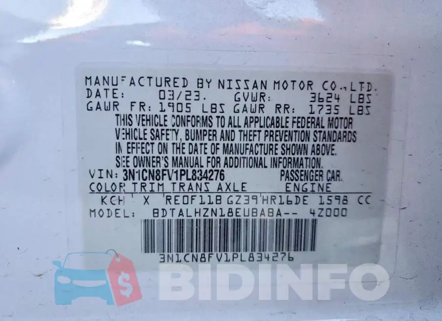 3N1CN8FV1PL834276 Photo# 12