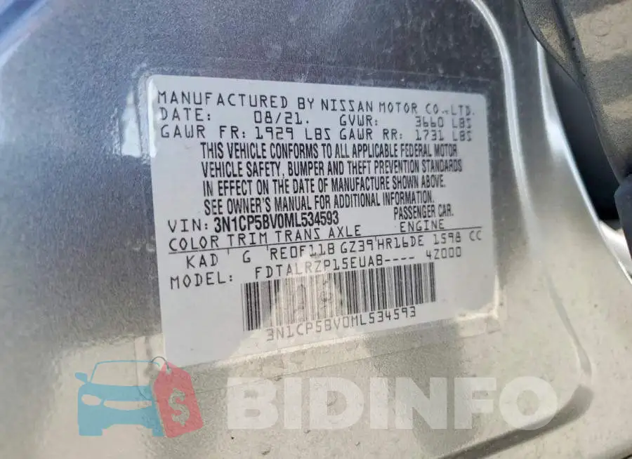 3N1CP5BV0ML534593 Photo# 14