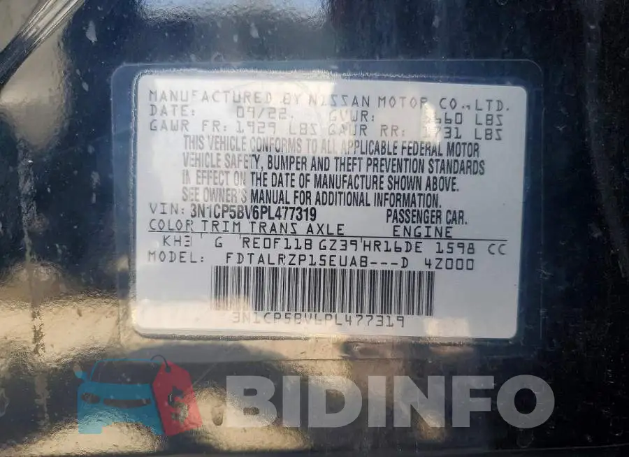 3N1CP5BV6PL477319 Photo# 13