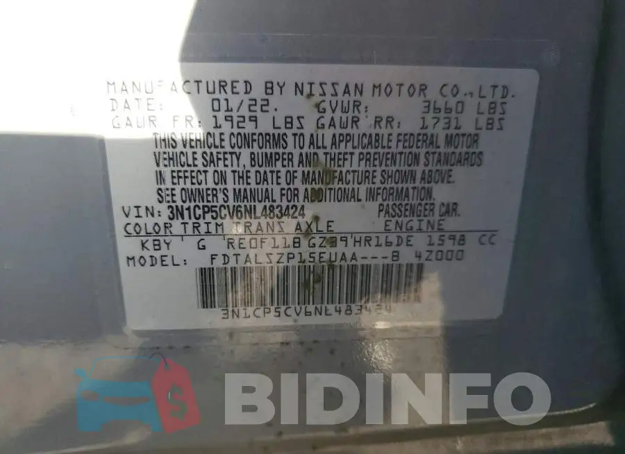 3N1CP5CV6NL483424 Photo# 13