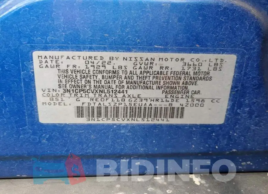 3N1CP5CVXNL512441 Photo# 12