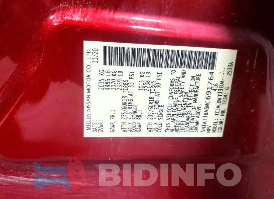 5N1AT3BA6MC691764 Photo# 13