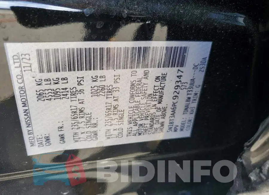 5N1BT3AA6PC929347 Photo# 13