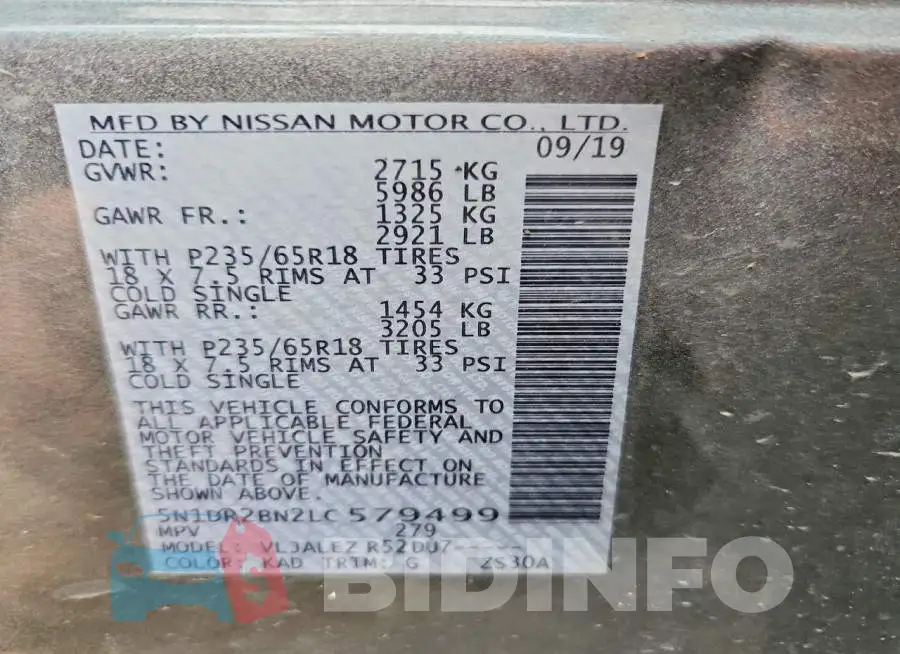 5N1DR2BN2LC579499 Photo# 13