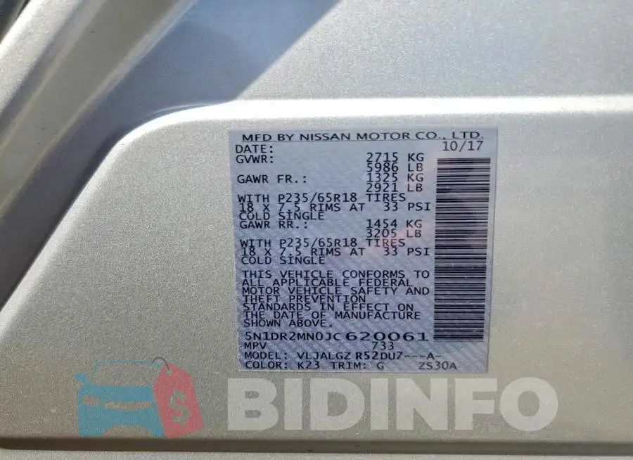 5N1DR2MN0JC620061 Photo# 13
