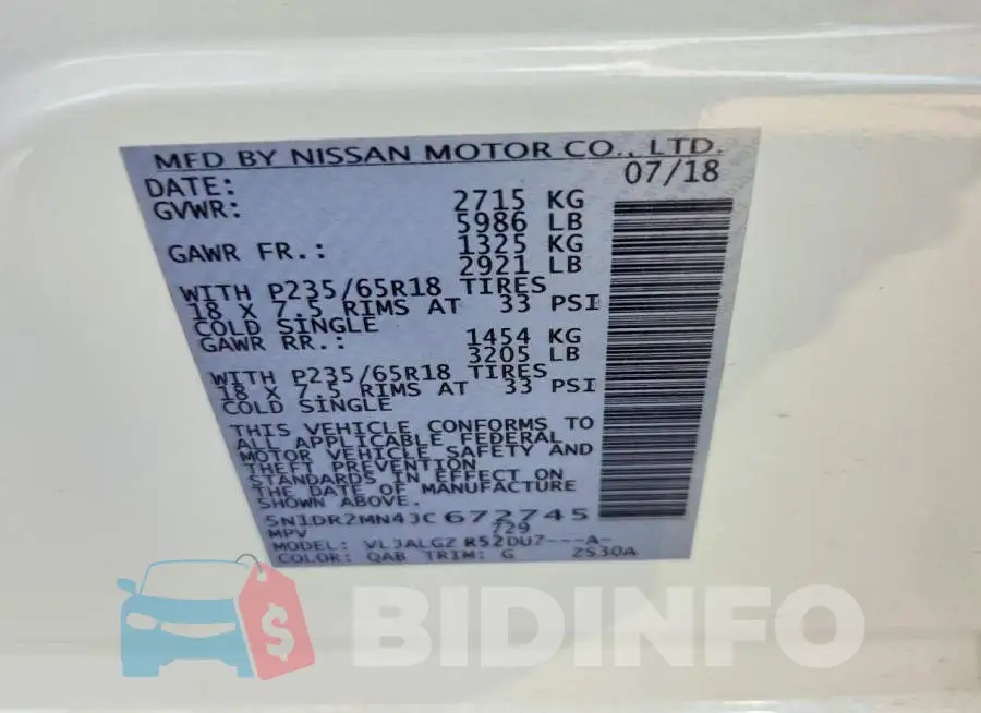 5N1DR2MN4JC672745 Photo# 14