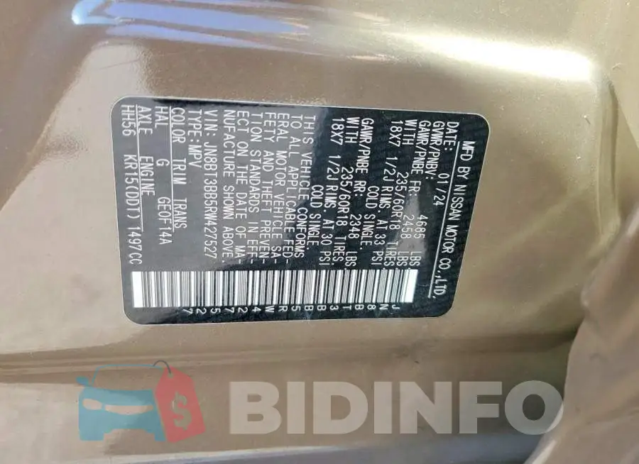 JN8BT3BB5RW427527 Photo# 14