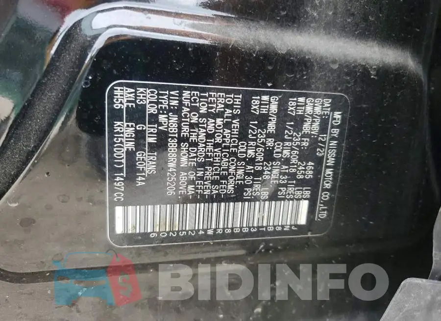 JN8BT3BB8RW425206 Photo# 13