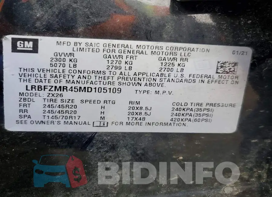 LRBFZMR45MD105109 Photo# 13