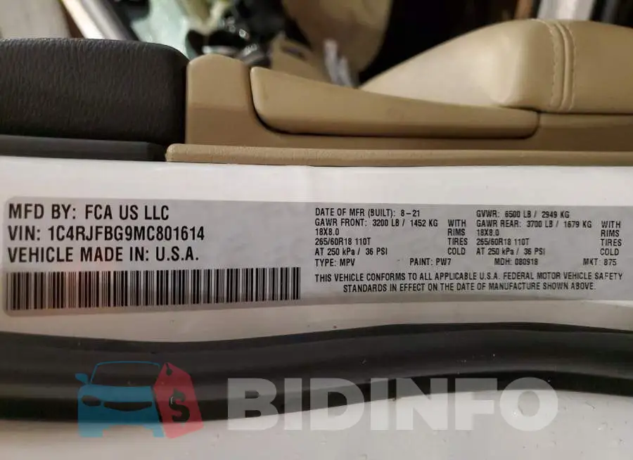 1C4RJFBG9MC801614 Photo# 14