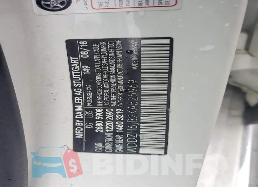 WDDZH6JB2KA525969 Photo# 12