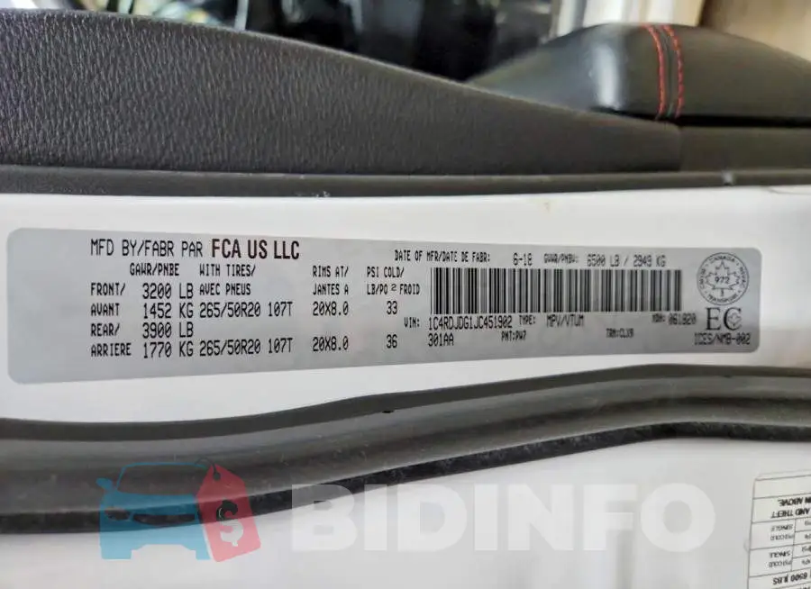 1C4RDJDG1JC451902 Photo# 13