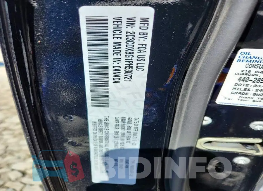 2C3CDXBG1PH530721 Photo# 12