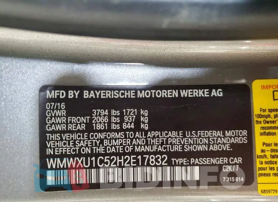 WMWXU1C52H2E17832 Photo# 12
