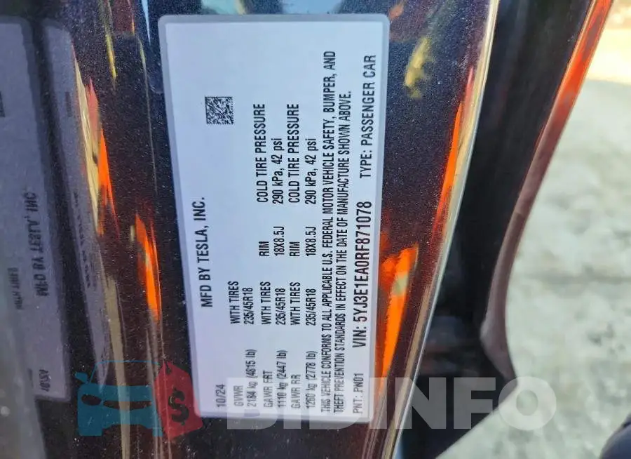 5YJ3E1EA0RF871078 Photo# 12