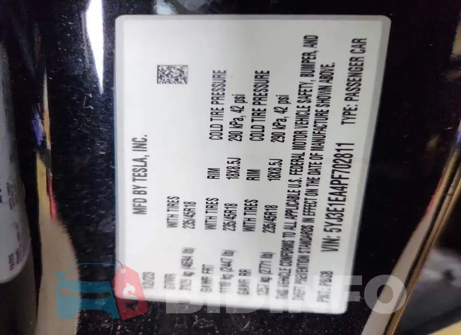 5YJ3E1EA4PF702811 Photo# 12