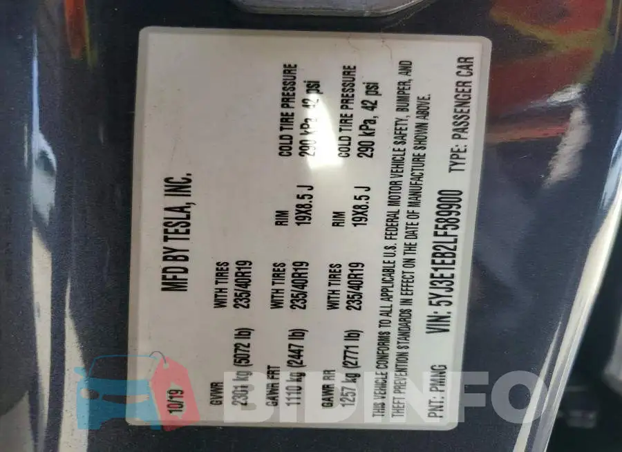 5YJ3E1EB2LF589900 Photo# 13