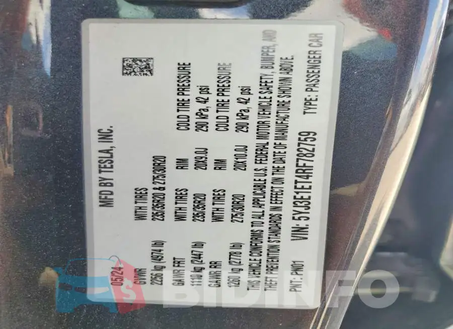 5YJ3E1ET4RF782759 Photo# 12