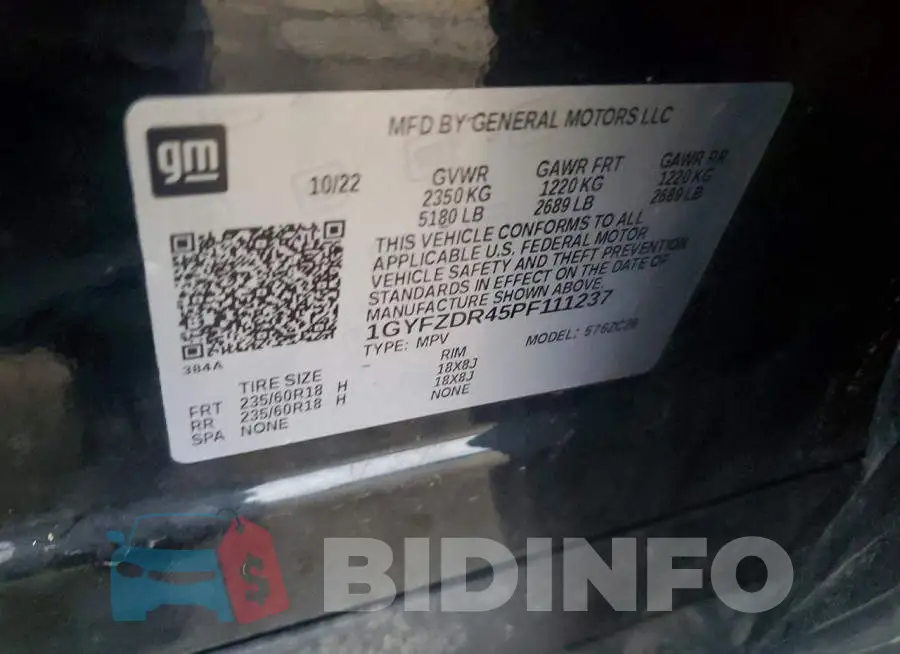 1GYFZDR45PF111237 Photo# 12