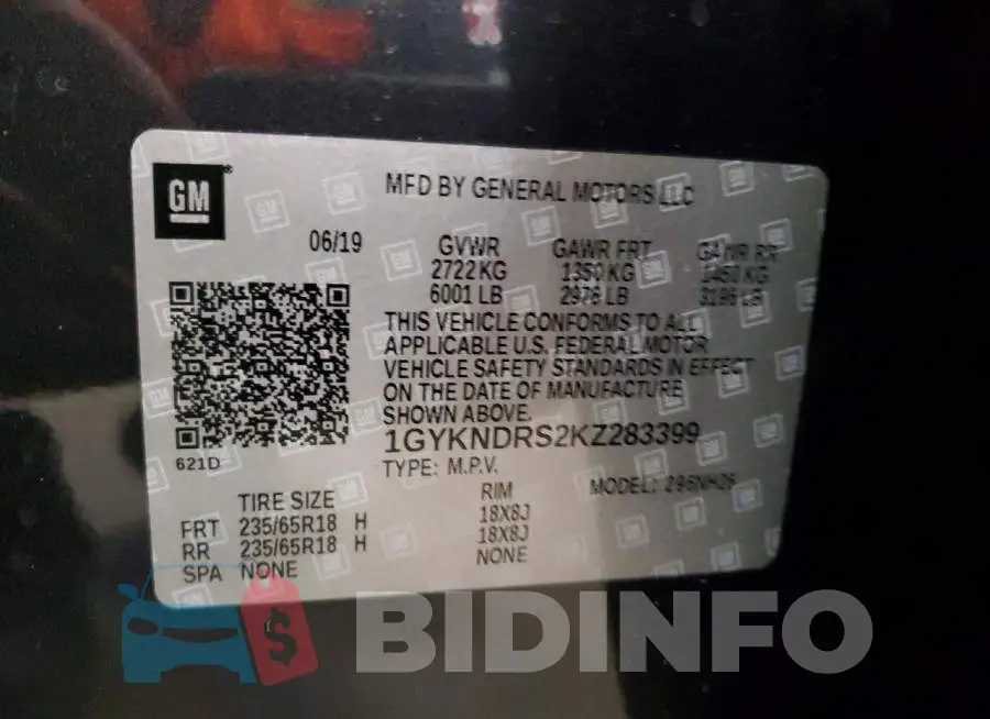 1GYKNDRS2KZ283399 Photo# 13