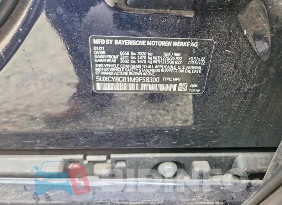 5UXCY8C01M9F58300 Photo# 14