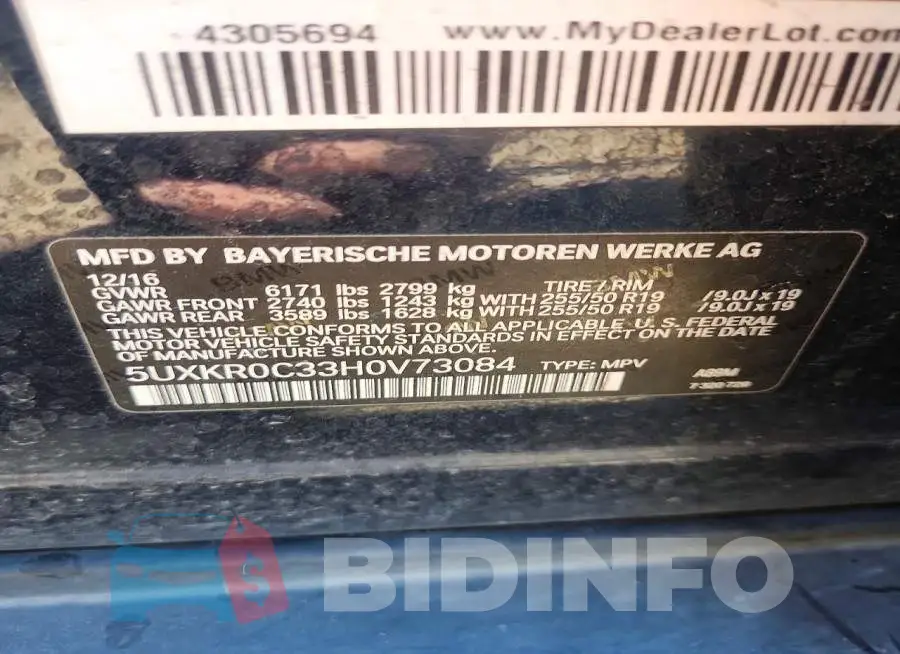 5UXKR0C33H0V73084 Photo# 13