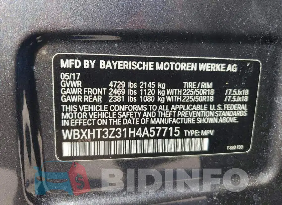 WBXHT3Z31H4A57715 Photo# 13