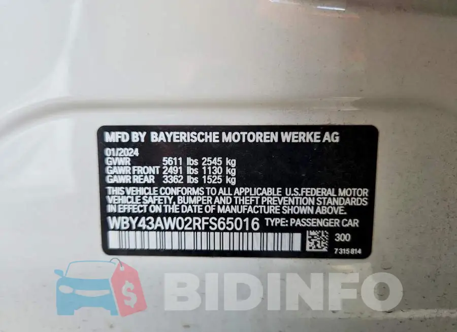 WBY43AW02RFS65016 Photo# 12
