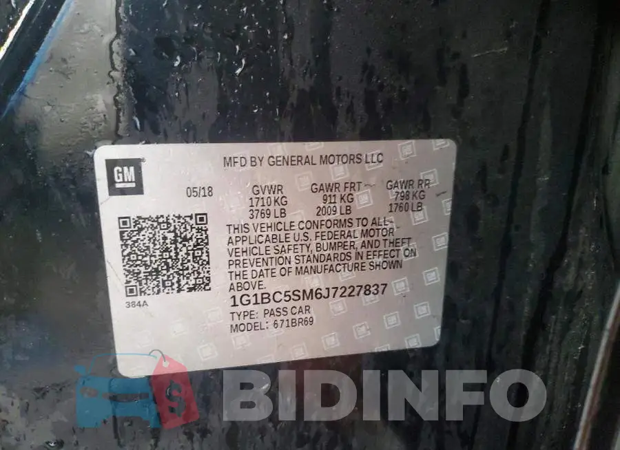 1G1BC5SM6J7227837 Photo# 13