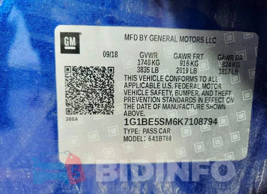 1G1BE5SM6K7108794 Photo# 12