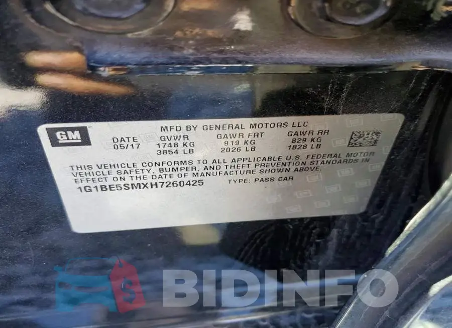 1G1BE5SMXH7260425 Photo# 12