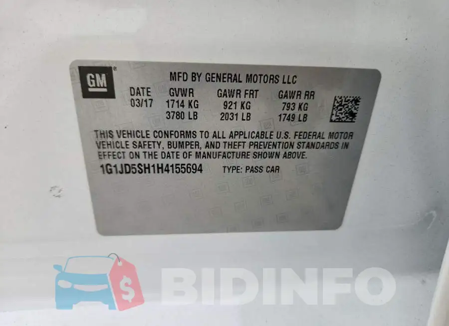 1G1JD5SH1H4155694 Photo# 13