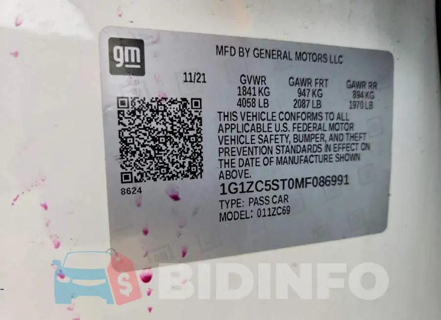 1G1ZC5ST0MF086991 Photo# 12