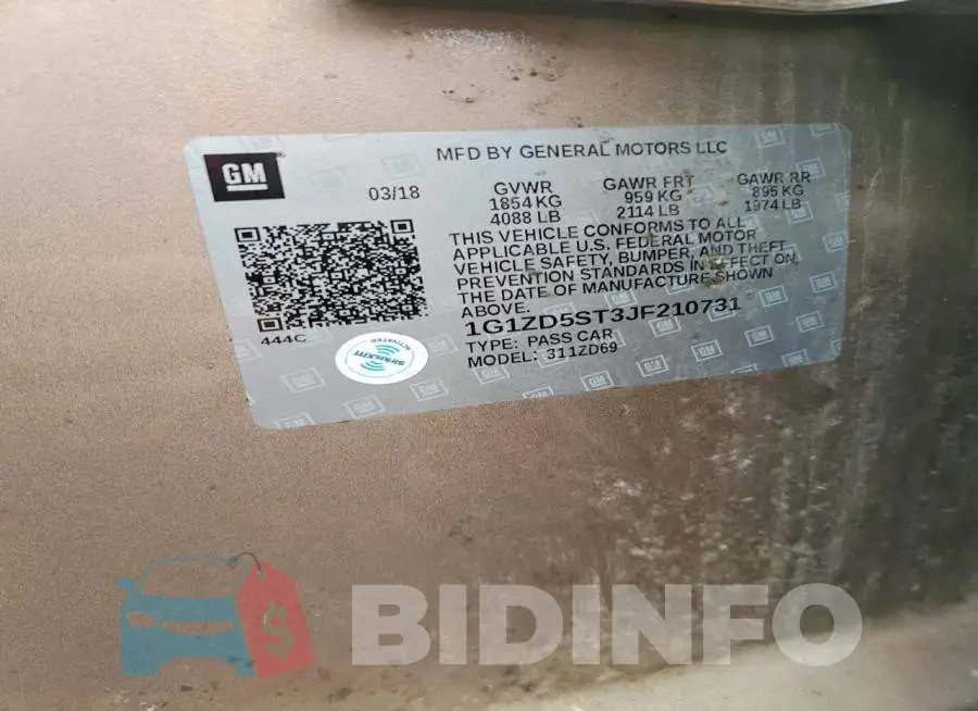 1G1ZD5ST3JF210731 Photo# 12
