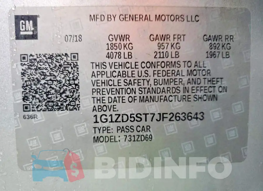 1G1ZD5ST7JF263643 Photo# 12