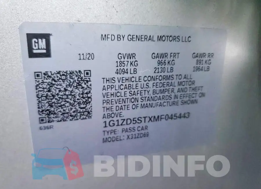 1G1ZD5STXMF045443 Photo# 13