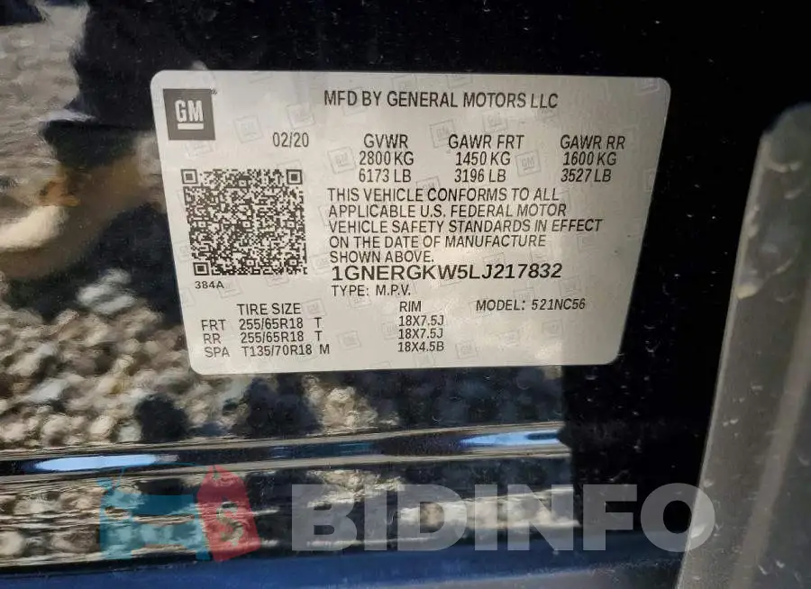 1GNERGKW5LJ217832 Photo# 13