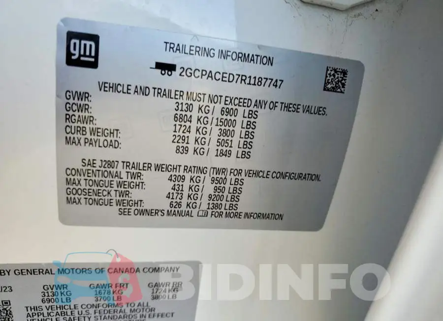 2GCPACED7R1187747 Photo# 12