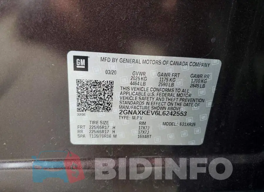2GNAXKEV6L6242553 Photo# 13