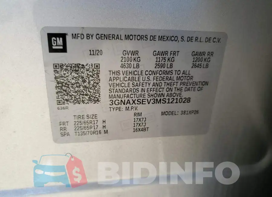 3GNAXSEV3MS121028 Photo# 13