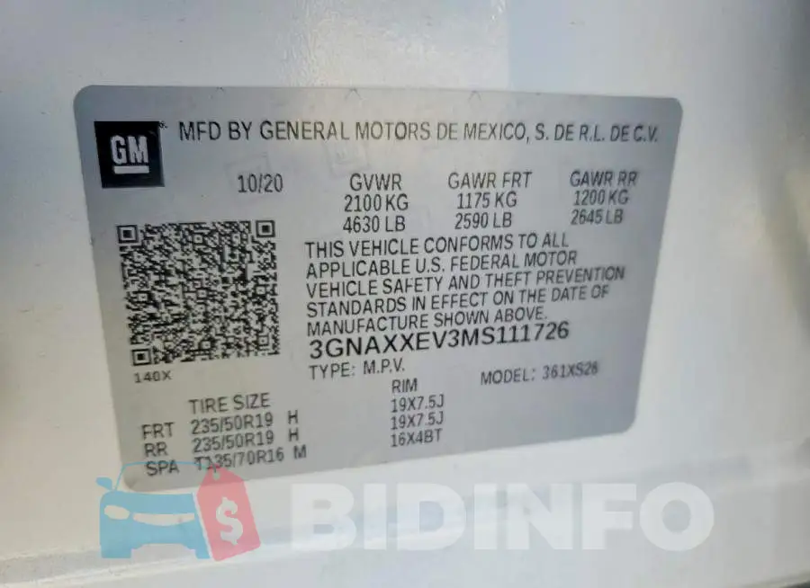 3GNAXXEV3MS111726 Photo# 14