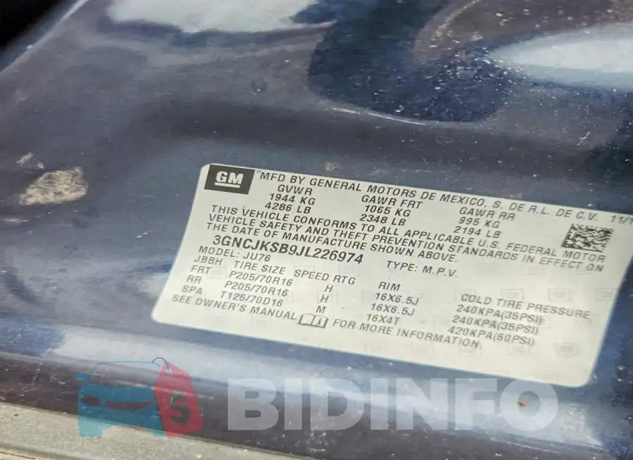 3GNCJKSB9JL226974 Photo# 14