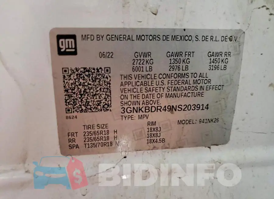 3GNKBDR49NS203914 Photo# 13
