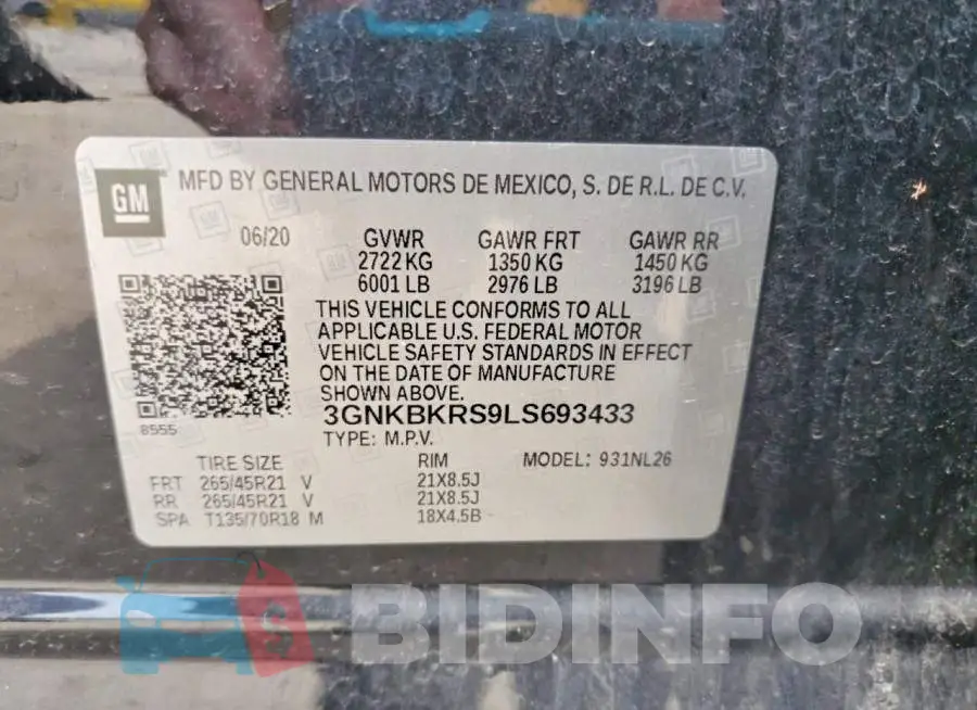 3GNKBKRS9LS693433 Photo# 13