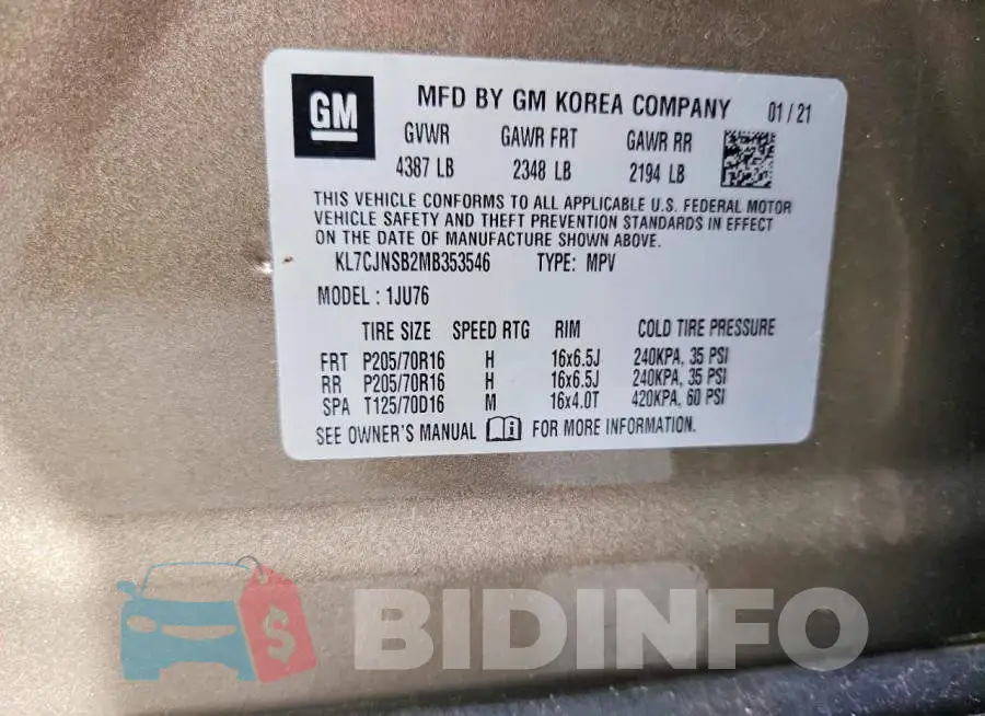 KL7CJNSB2MB353546 Photo# 14