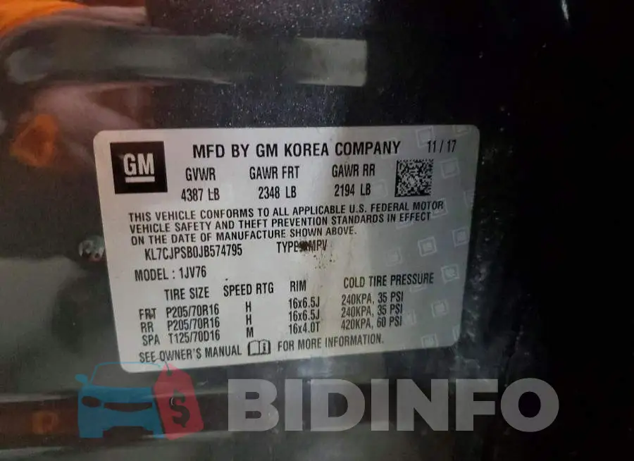 KL7CJPSB0JB574795 Photo# 14