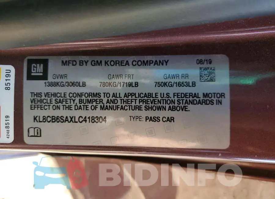 KL8CB6SAXLC418304 Photo# 13
